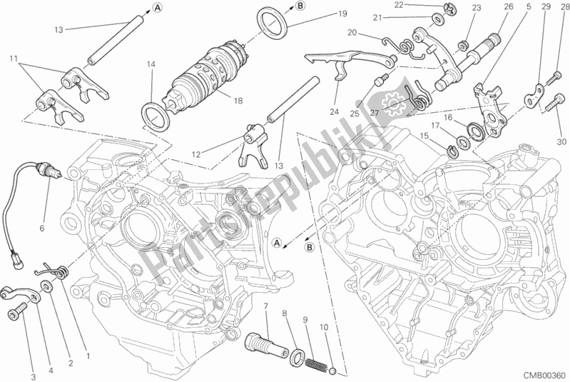 All parts for the Gear Change Mechanism of the Ducati Multistrada 1200 S Touring D-air 2014